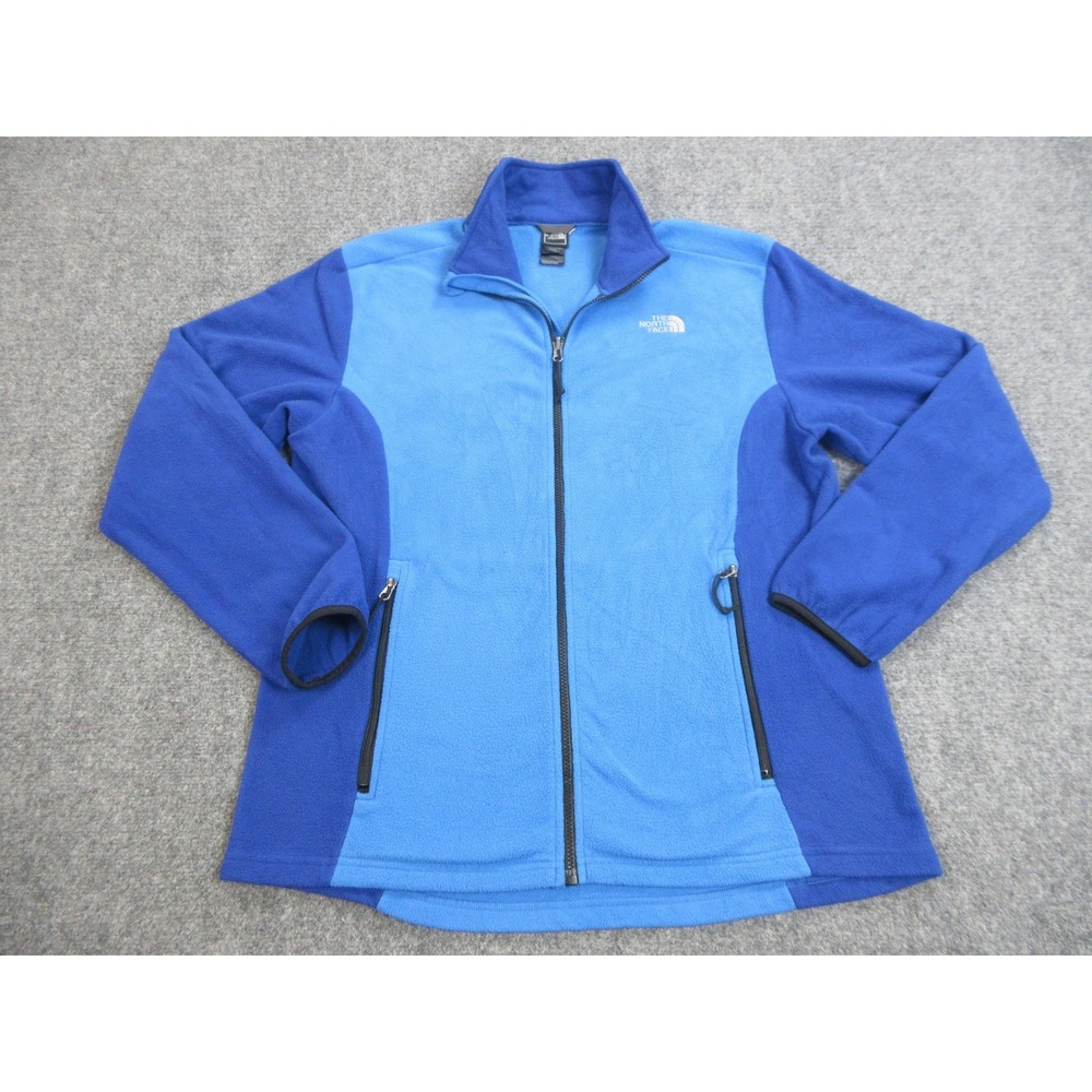 The North Face Fleece Jacket Mens XL Blue Colorblock Full Zip Hiking Warm